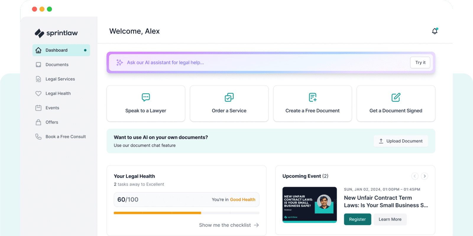 Sprintlaw Platform